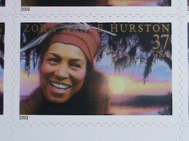 ​UNITED STATES-2003-SC#3748- ZORA NEALE HURSTON THE WRITER MNH SHEET VERY RARE