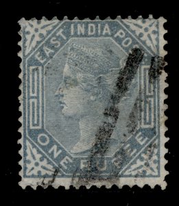 INDIA QV SG79, 1r slate, USED. Cat £38.