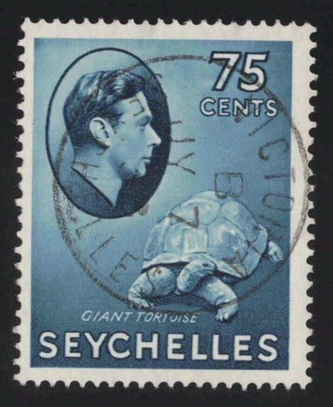 Seychelles Sc #142 (1938-41) 75c grey-blue KGVI Giant Tortoise Victoria CDS VF  