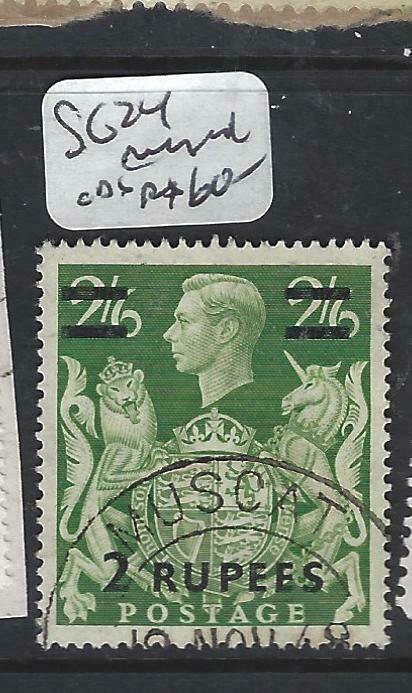 BR PO IN EASTERN ARABIA  MUSCAT(P1904B) ON GB KGVI 2R/2/6 SG 24 MUSCAT CAN  VFU