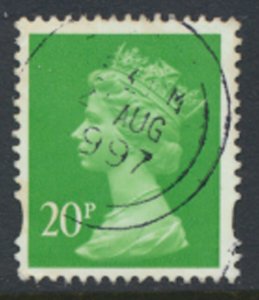 GB  Machin 20p SG Y1685 1 center band SC# MH211 Used  1996 see details