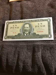 Cuba-1966-1 Peso-Jose Marti-R 44-658806-Uncirculated