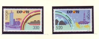 Norway Sc 1022-3 1992 Expo 92 Seville stamp set mint NH