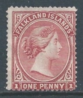 Falkland Islands #7 Mint No Gum 1p Queen Victoria - Claret - Wmk. 2 Sdwys.