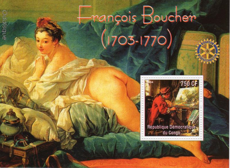 Congo 2004 Francois BOUCHER (Odalisque) Famous Paintings/Rotary Club S/S MNH (1)