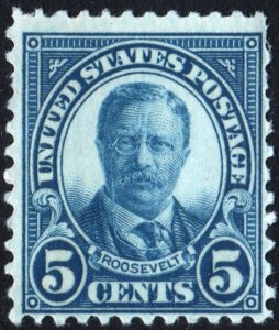 SC#637 5¢ T. Roosevelt (1927) MNH