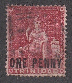 Trinidad # 64, Britannia Surcharged, Used, 1/3 Cat.
