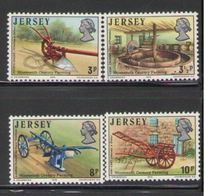 Jersey Sc 120-123 1974 Agricultural Tools stamp set mint NH
