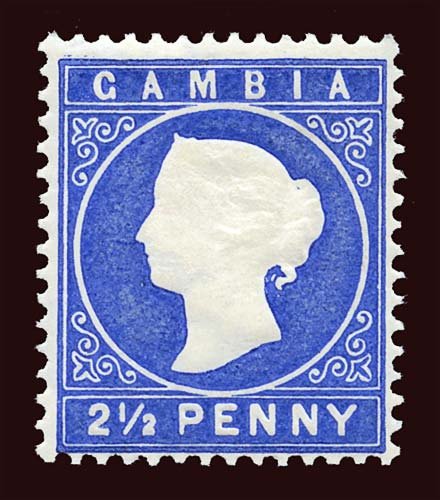 GAMBIA Scott #15 (SG 27) 1886 Queen Victoria unused small HR