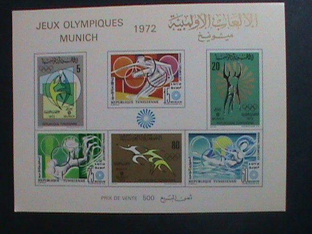 ​TUNISIA-1972 SC# 584a SUMMER OLYMPIC MUNICH'72   IMPERF:MNH SHEET-VERY FINE