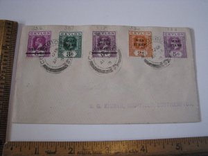 Ceylon Stamp MR1-4 on Cover War Tax