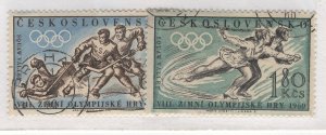 Czechoslovakia 1960 Winter Olympics-Hockey Skating, Scott Nos. 965-966 Used