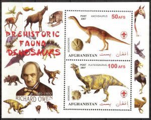 Afghanistan 2007 Prehistory Animals Fossils (X) Scouting Scouts Sheet MNH