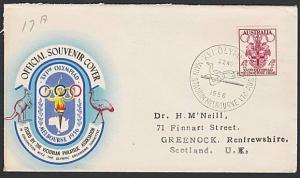 AUSTRALIA 1956 Olympic Games cover commem cancel HIGH JUMP.................54097