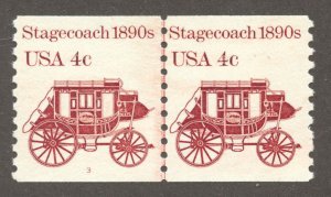 United States Scott 1898A MNHOG Coil Line Pair - 1982 Stagecoach 1890's ...