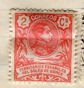SPANISH GUINEA; 1909 early Alfonso issue Mint hinged 2c. value