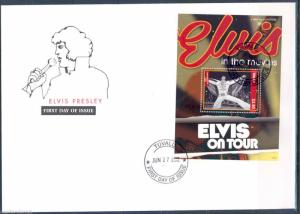 TUVALU 2012  ELVIS PRESLEY ELVIS ON TOUR SOUVENIR SHEET III FDC