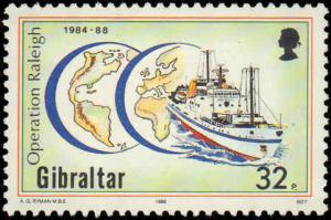 1988 Gibraltar #536-538, Complete Set(4), Never Hinged