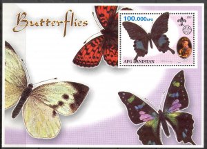 Afghanistan 2001 Butterflies Scouting Scouts (I) S/S MNH