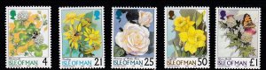 Isle of Man # 766-770, Flowers, Mint NH, 1/2 Cat.