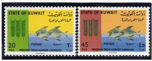 KUWAIT 1966 Freedom From Hunger; Scott 310-11; MNH