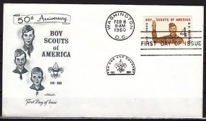 United States, Scott cat. 1145. Scouts 50th Anniversary. First day cover. ^