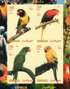 Somalia 2003 PARROTS/BIRDS  Sheetlet (4) Imperforated MNH