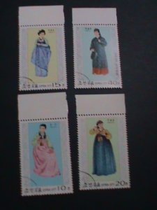 ​KOREA STAMP-1977-SC#1558-61 KOREAN NATIONAL COSTUMES DRESSING  CTO STAMPS VF