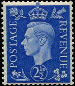 Greatr Britain SC# 239a SG# 466a 2-1/2d WMK Sideways George VI MNH