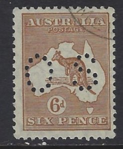 Australia, Scott #OB96, 6p Kangaroo and Map Official, Wmk 203, Used