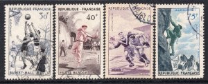 5013 - France 1956 - Sport - Basketball - Ragby - Mountain Climbing - Used Set