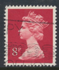 GB  Machin 8p X879  1  center phosphor band Used SC#  MH64  see scan and details