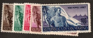 San Marino    272 - 276     MH OG       CV $64.00