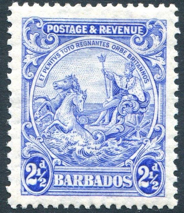 BARBADOS-1932 2½d Bright Ultramarine Perf 13½ x 12½ Sg 232ab LIGHTLY MOUNTED/M