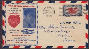 1938 National Air Mail Week Ft Smith Arkansas AR with cachets front and back