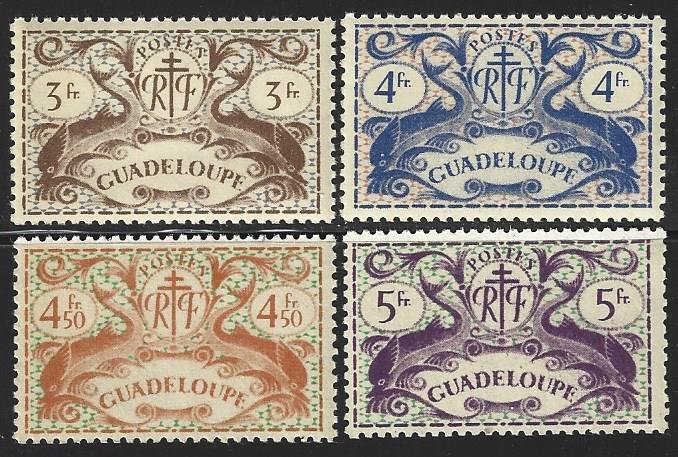 Guadeloupe #168-186, Dolphins, M-NH*-