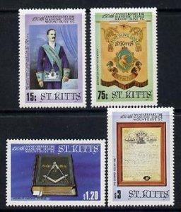 ST. KITTS - 1985 - Masonic Lodge - Perf 4v Set - Mint Never Hinged