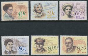 New Zealand 987-92 MNH Aircraft, Military, Pioneers