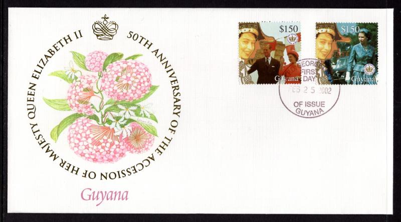 Guyana 3695a,3965b Queen Elizabeth II Fleetwood U/A FDC