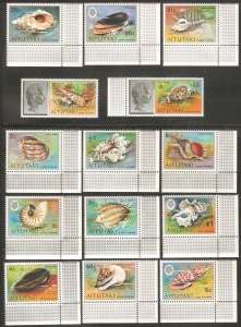 AITUTAKI Sc# 82 - 95 MNH FVF Set of 14 Sea Shells