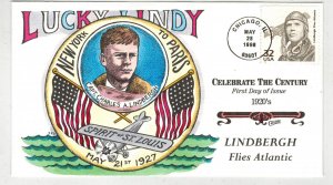 1998 COLLINS HANDPAINTED CHARLES LINDBERGH TRANSATLANTIC FLIGHT LUCKY LINDY