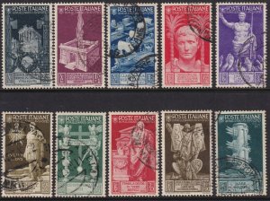 Sc# 377 / 386 Italy 1937 Birth of Emperor Augustus Caesar full used set CV $539