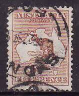 Australia-Sc#7- id10-used 5p orange brown Kangaroo-1913-