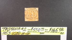 Tasmania/Australian States 1853 Scott# 2 VF-XF USED (Scarce)