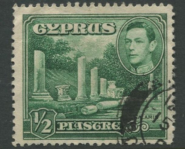 Cyprus - Scott 144 - KGVI Pictorial Definitive - 1938 - FU - Single 1/2pi Stamp
