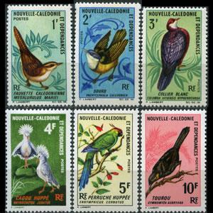 NEW CALEDONIA 1967 - Scott# 361-6 Birds Set of 6 LH