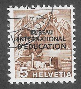 Switzerland Scott #4O23 Used 5c Int Bureau Educ Official stamp 2019 CV $3.00