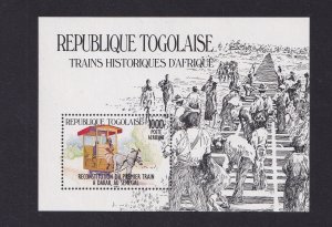 Togo   #1274  MNH  1984  sheet African locomotives 1000fr