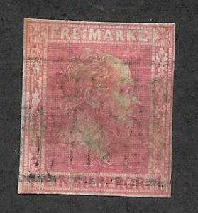 Prussia Scott 11 Used 1sg King Frederick William IV imperf  stamp 2018 CV $4.00