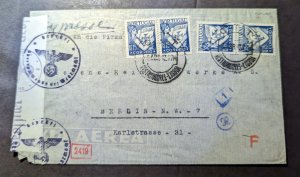 1942 Censored Portugal Airmail Cover Lisbon to Berlin Germany